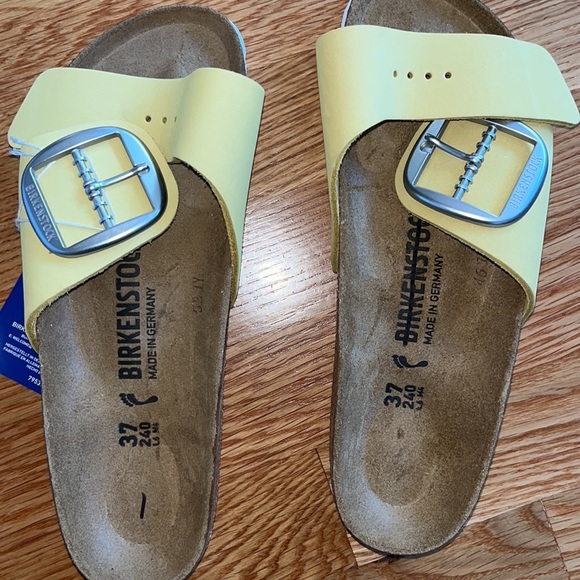 NWT Birkenstock Madrid Ochre Yellow Big Buckle Sandal size 6 - Picture 7 of 12